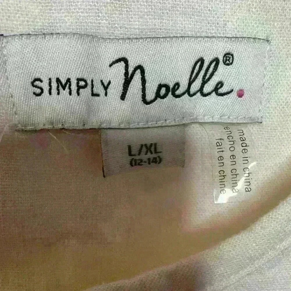 Simply Noelle Cream Dress Blouse L/XL Linen - Picture 6 of 10